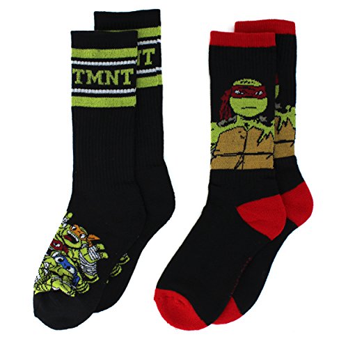 TMNT Teenage Mutant Ninja Turtles Boys 2 pack Crew Socks (Little Kid/Big Kid)