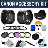 Essential Kit for CANON REBEL (T3i T3 T2i T2 T1i XTi XT XSi XS), CANON EOS (1100D 600D 550D 500D 450D 400D 350D 300D) Includes: 58mm Wide Angle & 2.2x Telephoto High Definition Lenses + Filter Kit (UV, Polarizing, Fluorescent) + Macro Close Up Set + Tulip Flower Lens Hood + Center Pinch Lens Cap + 2 Graduated Color Filters (Yellow, Grey ND) + Flash Diffuser Set + Deluxe Cleaning Kit + Lens Cleaning Pen + 3 Premium Goja Microfiber Cleaning Cloths and Keychain