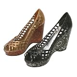 BCBGirls Metallic Floral Wedge Pump Platforms