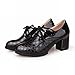 Latasa Women's Fashion Suede Mid-heel Lace-up Chunky Western Oxford Shoes