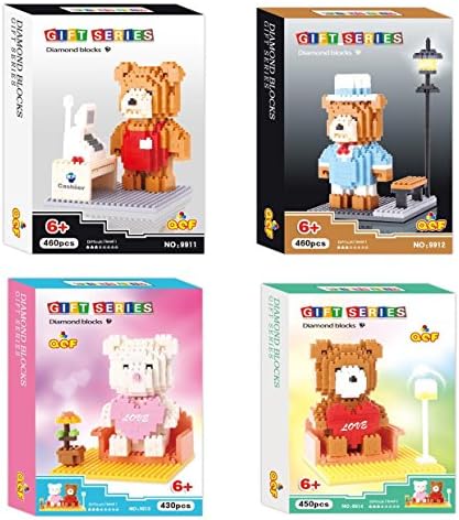 Otulet Lovely Teddy Bear Doll Small Bears Nano Building Blocks Diamond Building DIY Set Toys Playset - 4 Boxes a set (with Otulet FREE Brick Separator)