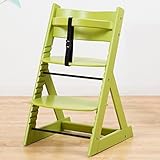 【ベビーチェア 高さ調節 完成品 ハイチェア 木製】こどもと一緒に成長するチェア 高さ調節可能！ 安全ベルト付き ガタ付き防止アジャスター付き チェア色：ライム