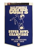 Baltimore Colts 1958 1959 World Champs SBV Wool Banner - NFL Flags/Banners