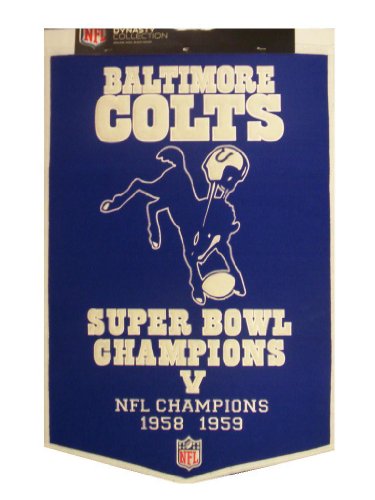 Baltimore Colts 1958 1959 World Champs SBV Wool Banner - NFL Flags/Banners