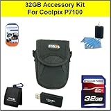 32GB Starters Accessory Kit For Nikon Coolpix P7100 Digital Camera Kit Incl ....