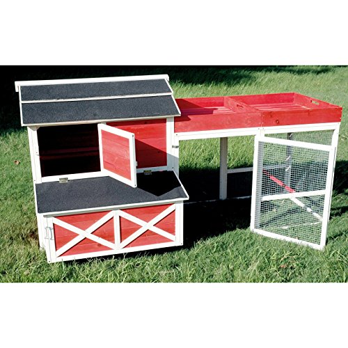 zoovilla Red Barn Chicken Coop with Rooftop Planter Business Industrial