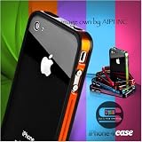 Daruma iphone 4/4S Soft Rubber Bumper (Made in Taiwan)- Clear Yellow Orange