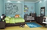 5pc Full Size Bedroom Set Contemporary Style in Endless Chocolate Finish