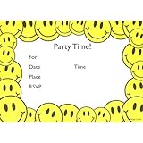 Kids Smiley Face Invitations, Fill-In Style, 8 Pack
