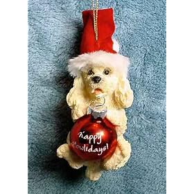 Poodle Puppy Dog Christmas Ornament