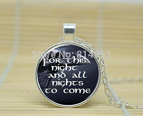 VintaStore Art Glass Necklace Game Of Thrones Night'S Watch Oath. I Am The Sword In The Darkness Jewelry A3002