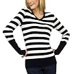 Mossimo&reg; Black: Ultrasoft Vee Neck Sweater - Polar Bear/Ebony