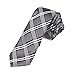 DAE7C15C Black Grey White Checkered Microfiber Skinny Tie Series For Groomsmen Slim Tie By Dan Smith