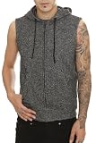RUDE Marled Charcoal Sleeveless ZIp Hoodie