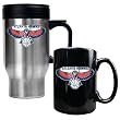 Atlanta Hawks Stainless Steel Travel Mug & Black Ceramic Mug Set - Primary Logo NBA Basketball