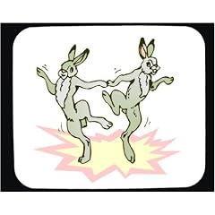 Mauspad mit der Grafik: Hasen, Tanzen, Tiere, Tanz, Kaninchen