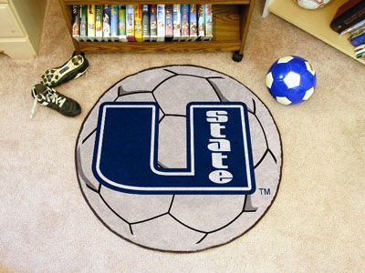 Buy Utah State Aggies NCAA Soccer Ball Round Floor Mat (29) by Fan Mats