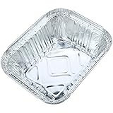 Crystallove 10pcs Square Foil Containers Food Storage of Bakeware Pans with Lids (Size 1)
