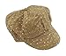 Greatlookz Fashion Glitter Sequin Trim Newsboy Style Relaxed Fit Cap, Beige