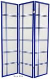Unique Colorful Colors Room Dividers - 6ft. Double Cross Hatch Folding Screen - 4 Sizes - Royal, Sky, or Plain Blue