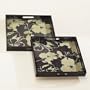 Grayce Floral Wooden Serving Trays (set of 2) - Black/Taupe