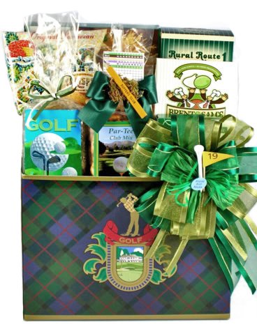 Now is the time Fore You Deluxe Size Golf Themed Gourmet Food Basket - Christmas Holiday Gift Idea for Men