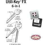Swiss Tech UKTBSS-FX Utili-Key FX 6-in-1 Polished Stainless Steel Key Ring Companion Multi-Tool
