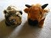 Plush Bear and Buffalo (Bison) Toys - Dark Brown / Golden - 8