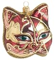 Ornaments To Remember Cat Mask Hand-Blown Glass Ornament