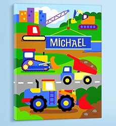 Olive Kids - Under Construction Personalized Canvas Art