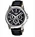 Casio Men's Core BEM307L-1AV Black Leather Quartz Watch with Black Dial
