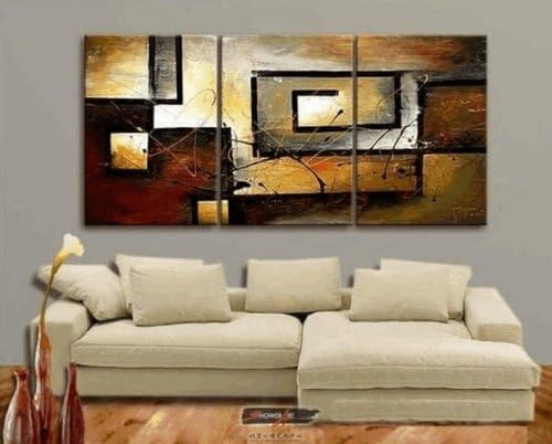 100% Hand Painted Modern Oil Painting on Canvas Wall Art Home Decoration 3 Piece Canvas Art Unframe and Unstretch