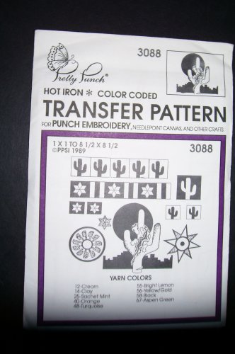 Hot Iron Transfer Pattern #3088 South Western Symbols (For Punch Embroidery, Needlepoint Canvas, Textile Painting and Other Crafts)