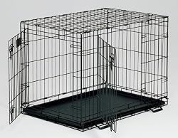 Midwest Life Stages Double-Door Folding Metal Dog Crate, 36 Inches by 24 Inches by 27 Inches