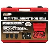 Grip 21 Piece 3/4-Inch Jumbo Impact Socket Set SAE
