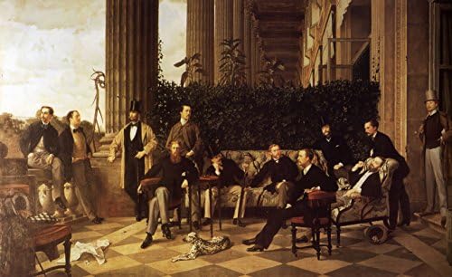 Zaladas Art - James Tissot The Circle Of The Rue Royale Oil Paintings Wall Sticker Wall Art Size 18X29 inch