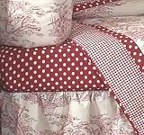 Fitted Crib Sheet for Red French Toile and Polka Dot Baby Bedding Sets by JoJo