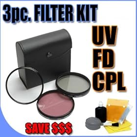 3 Piece Filter Kit UV, FD, CPL 43mm Filters w/ Hard Case for JVC GZMG730, GZHD5, GZHD6, Camcorders + MORE!!!