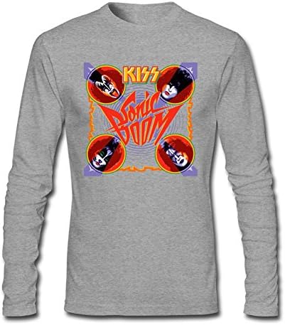 Housety Men's Kiss Band Mask LogoÂ  Design Long Sleeve Cotton T Shirt