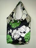 51dxrDoul9L. SL160  Trendy Sturdy Shopping Tote Bag   White Green Flowers Pattern