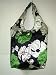 Trendy Sturdy Shopping Tote Bag - White Green Flowers Pattern