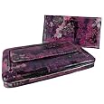 Metallic Victorian Floral Flat Clutch Womens Wallet w/ Matching Checkbook Cover in Choice of Colors