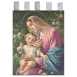 Church Banner - Madonna with Child - Cotton Canvas with Archival Inks and UV Coating - Border Rings for Rod Hanging. Print Size 24"x36"