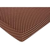Pink Brown Toile Fitted Crib Sheet for Baby and Toddler Bedding Sets by JoJo - Polka Dot Print