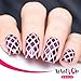 Whats Up Nails - Fishnet Nail Stencils Stickers Vinyls for Nail Art Design (1 Sheet, 12 Stencils)