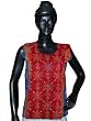 Velvet Red Kurti India Wear Beautiful Summer Dress Hand Embroidery Size M