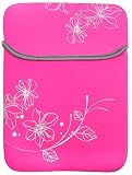 8 - 10.1 inch Hot Pink Blossom Floral Neoprene Netbook Laptop Sleeve Slip Case Pouch Bag for iPad, Acer, ASUS, Dell, HP