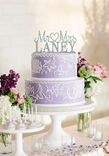 Woaijia0 Wedding Cake Topper Mr &amp; Mrs Heart and Last Name Personalized Cake Topper keepsake