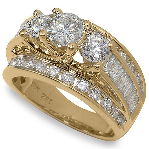 3 ctw Three Stone Diamond Bridal Set