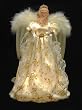 14" Lighted Gold and Ivory Angel Christmas Tree Topper - Clear Lights